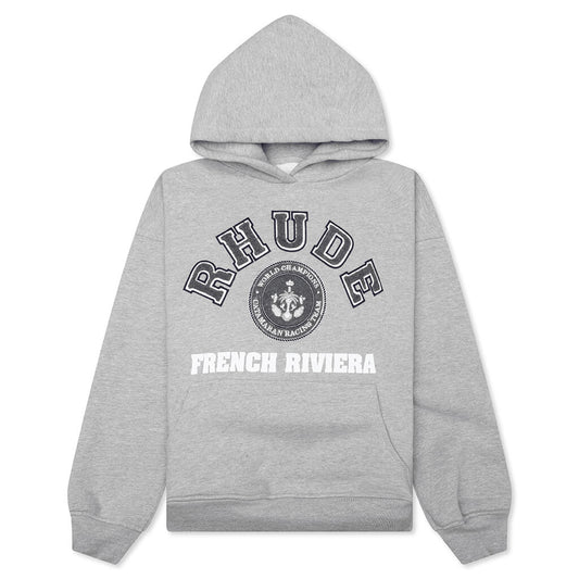 Rhude French Riviera Patch Hoodie - Heather Gray
