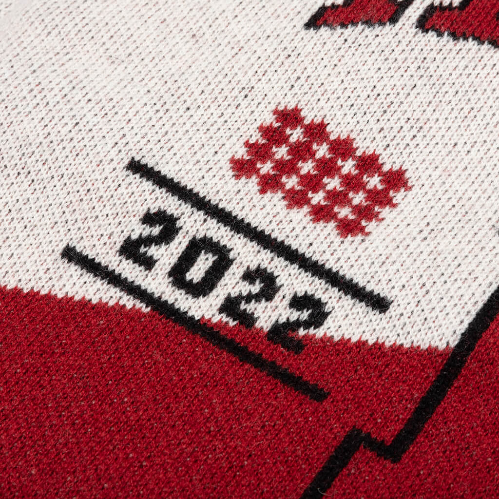 Grand Prix Cardigan - Creme/Black/Red