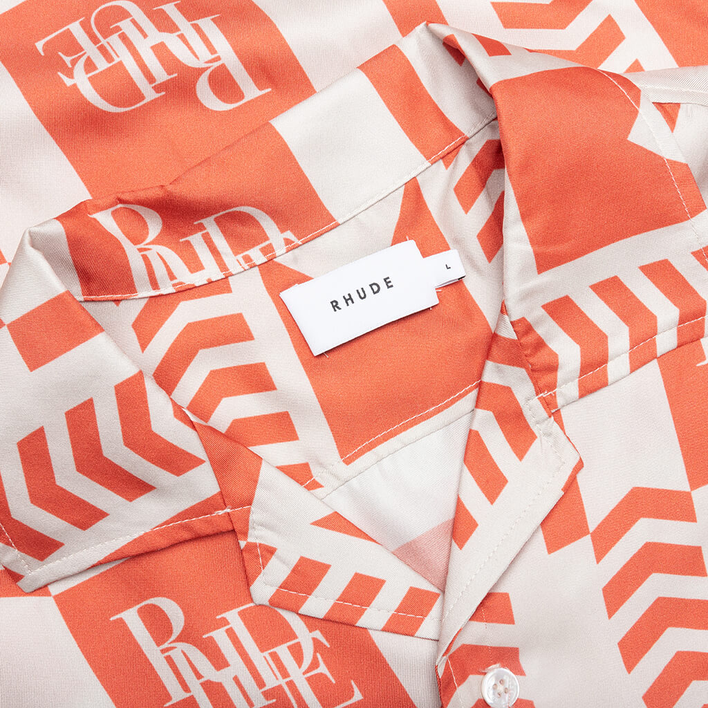 Grasse Button Up - Orange/Ivory