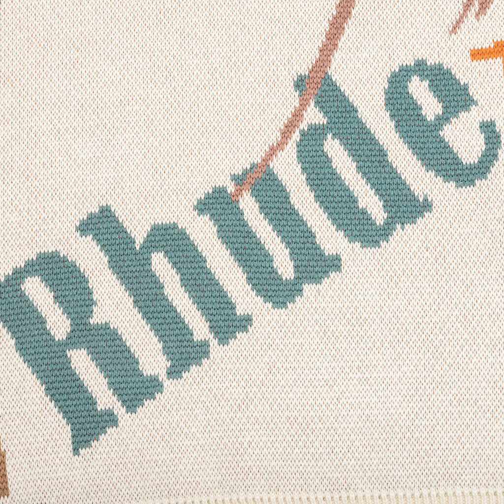 Jacquard Logo Knit Crewneck - Ivory/Multi