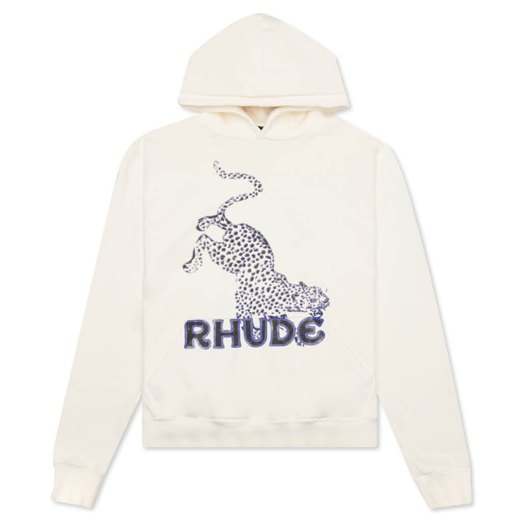 Leopard Hoodie - Vintage White