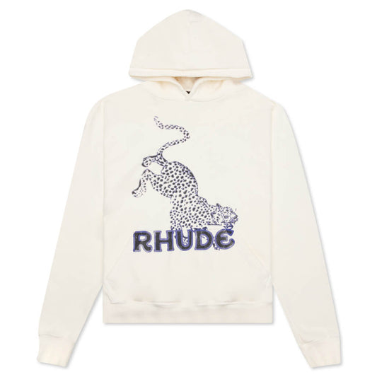 Leopard Hoodie - Vintage White