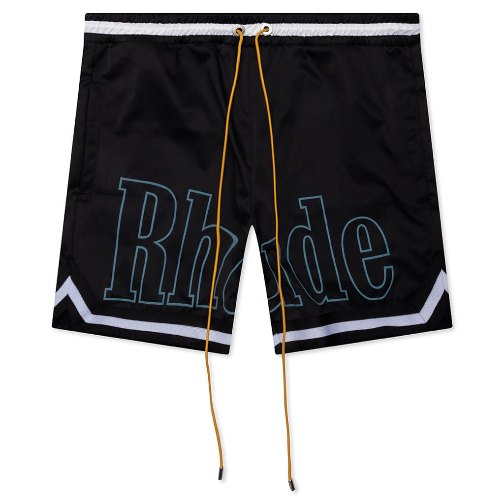 Rhude Logo Basketball Swim Shorts - Black/White