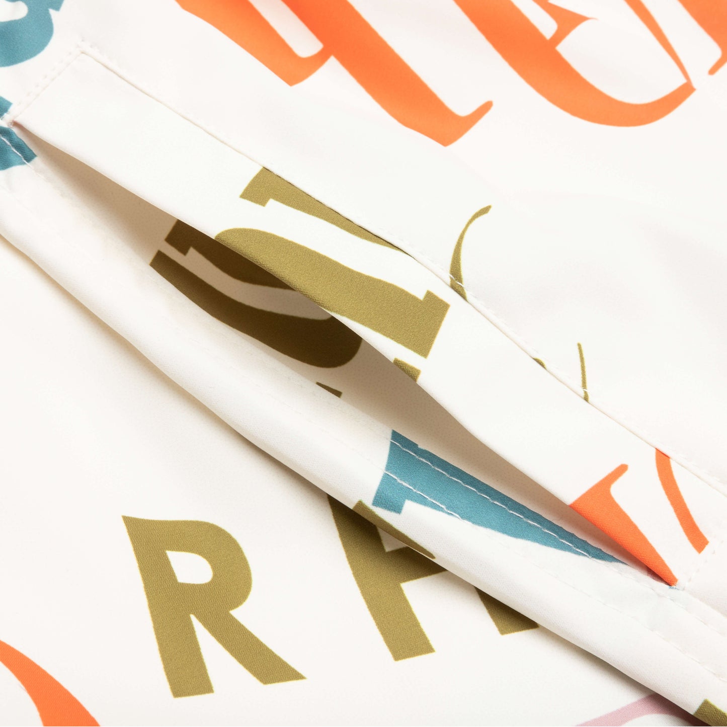 Mash-Up Logo Swim Trunks - Creme/Multi