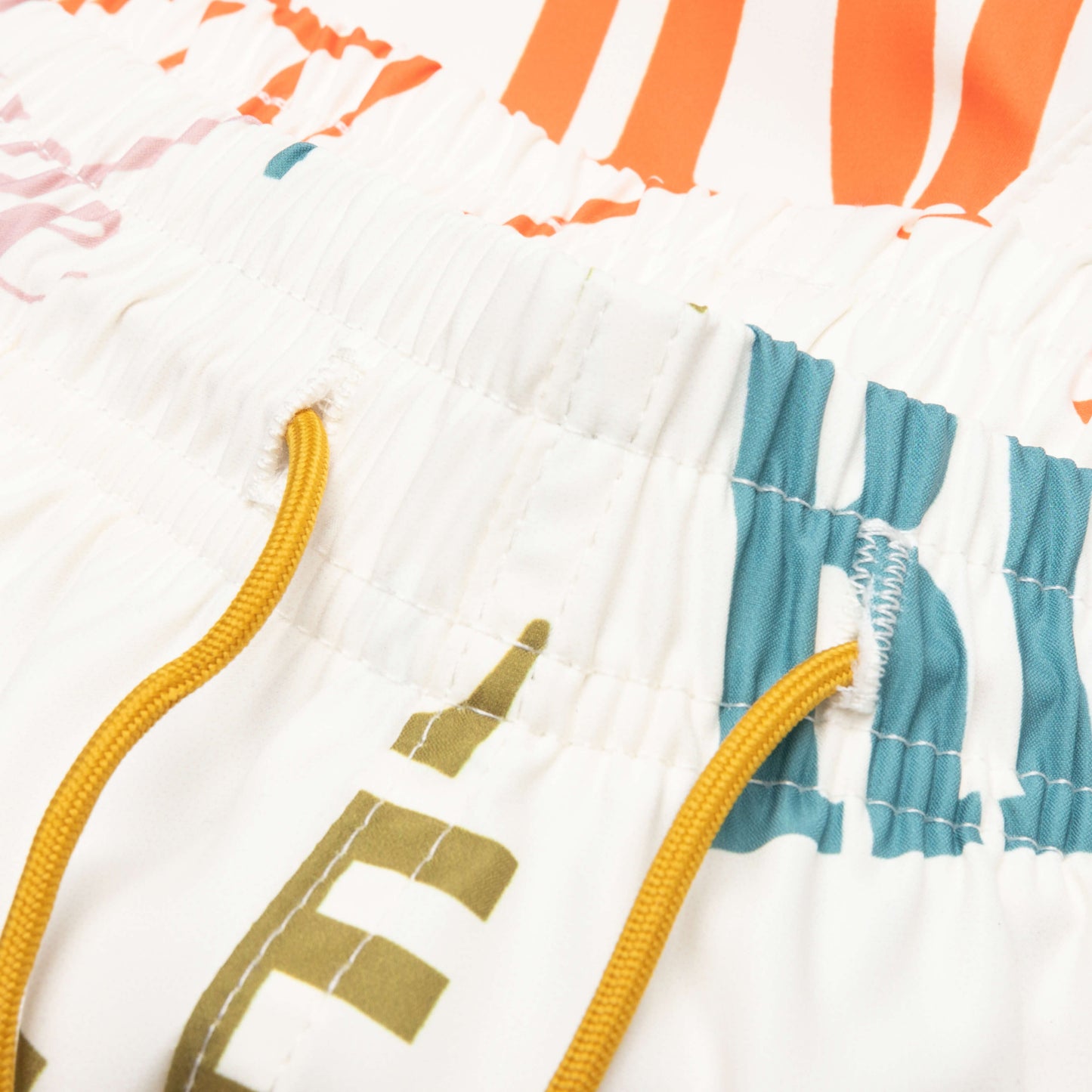 Mash-Up Logo Swim Trunks - Creme/Multi