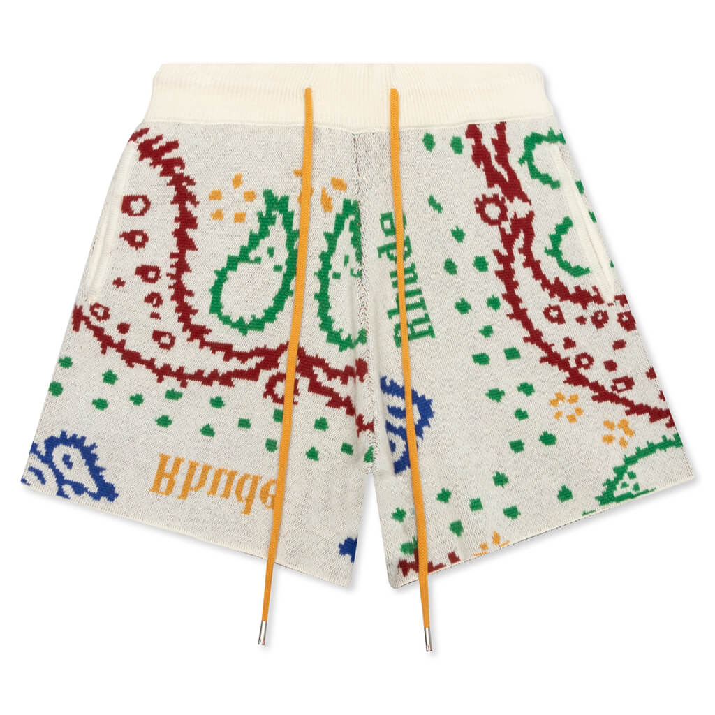Multi Color Bandana Short - Creme/Multi
