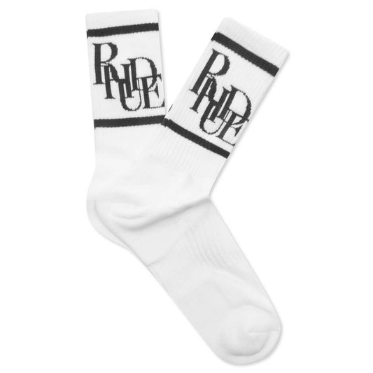 Scramble Logo Sock - White/Black