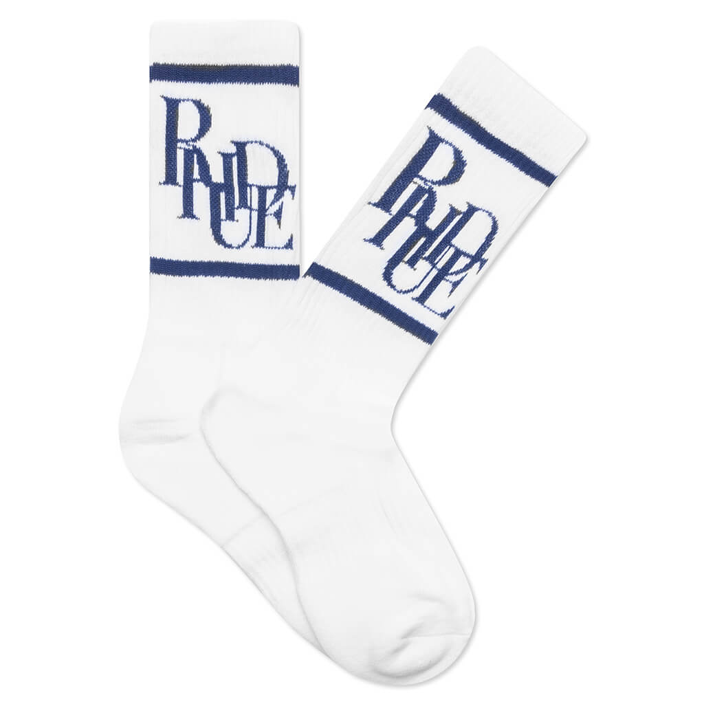 Scramble Logo Sock - White/Blue