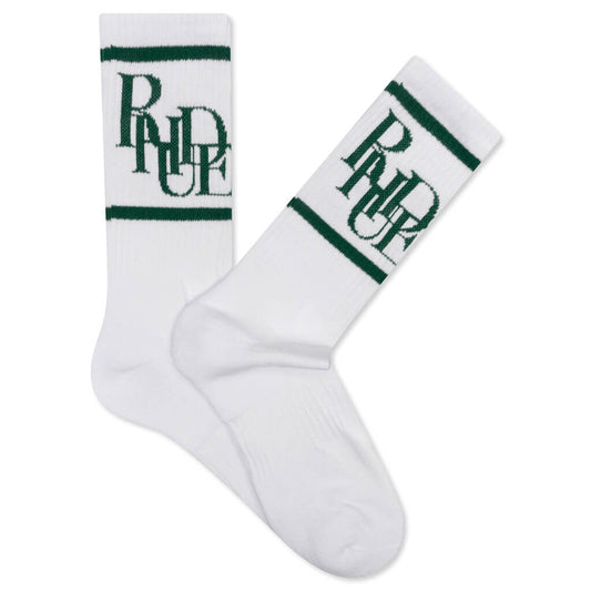 Scramble Logo Sock - White/Forest Green