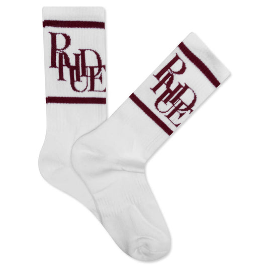 Scramble Logo Sock - White/Maroon