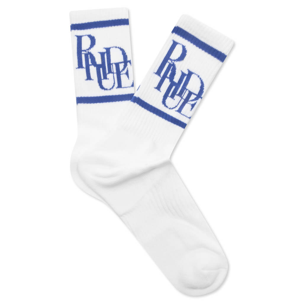 Scramble Logo Sock - White/Royal