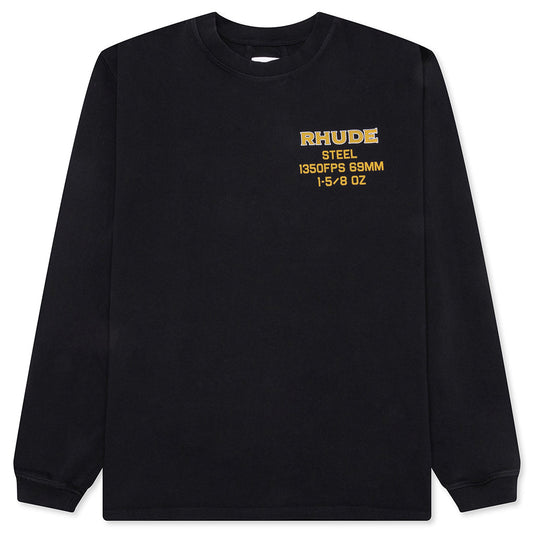 Rhude Steel L/S Tee - Vintage Black