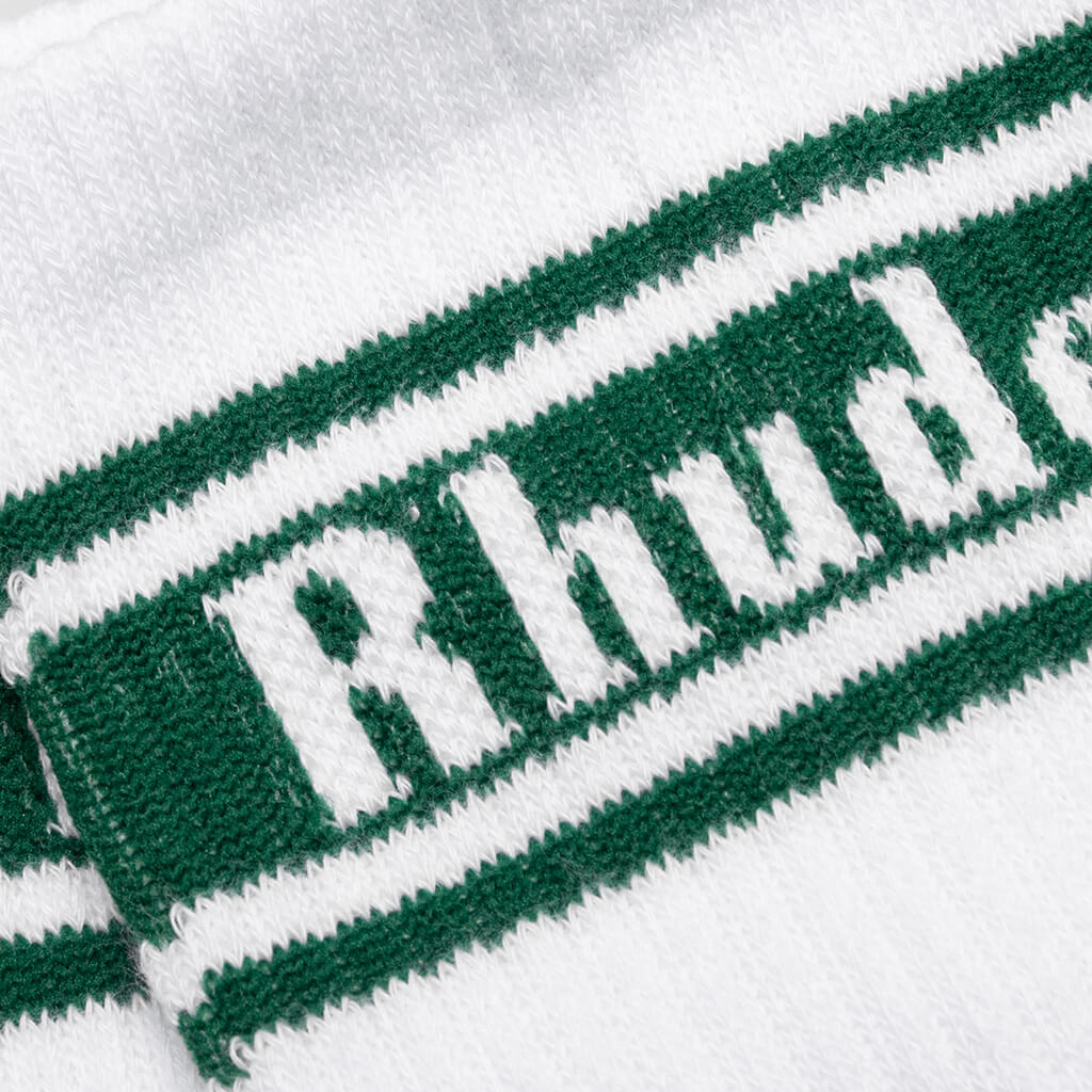 Stripe Logo Sock - White/Forest