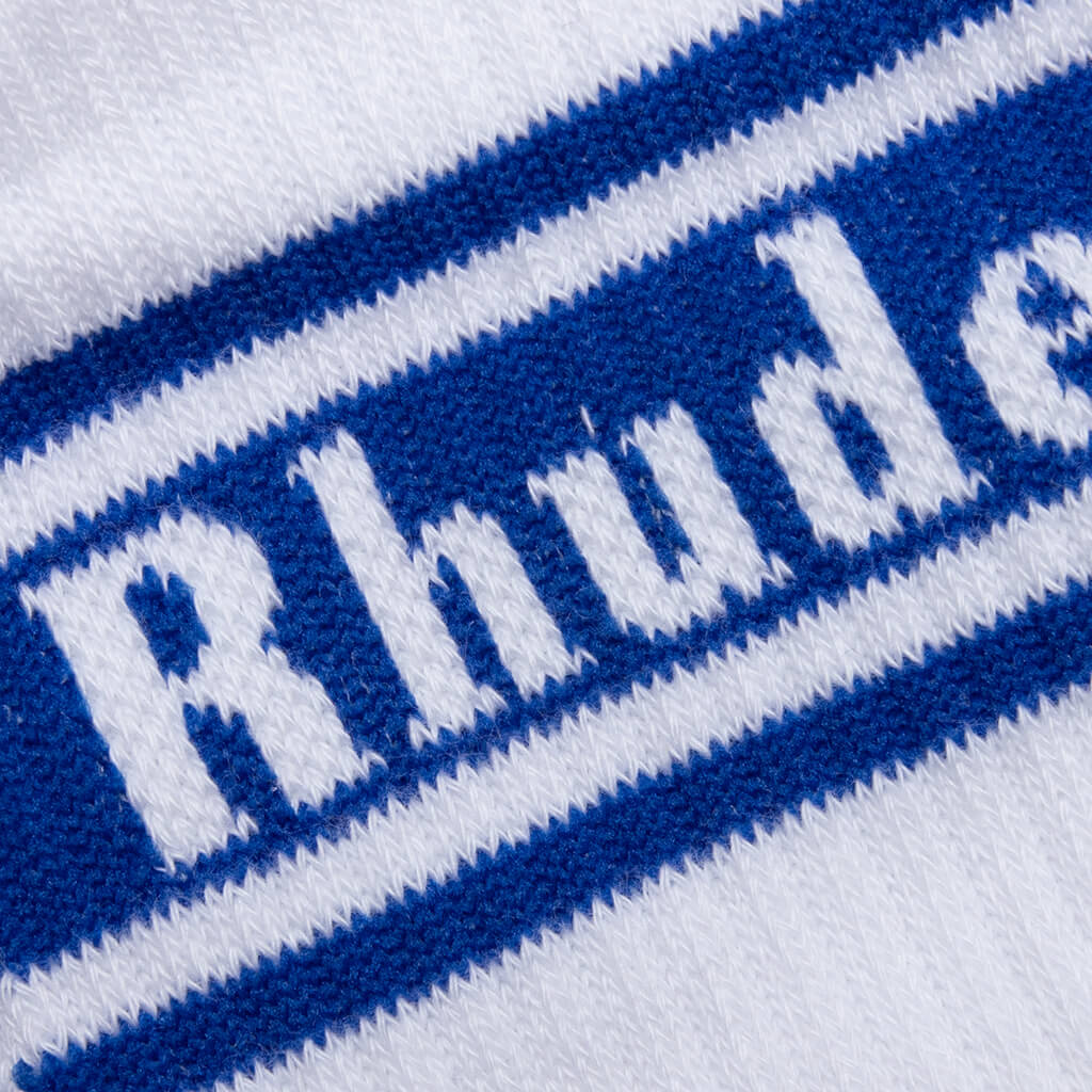 Stripe Logo Sock - White/Royal Blue