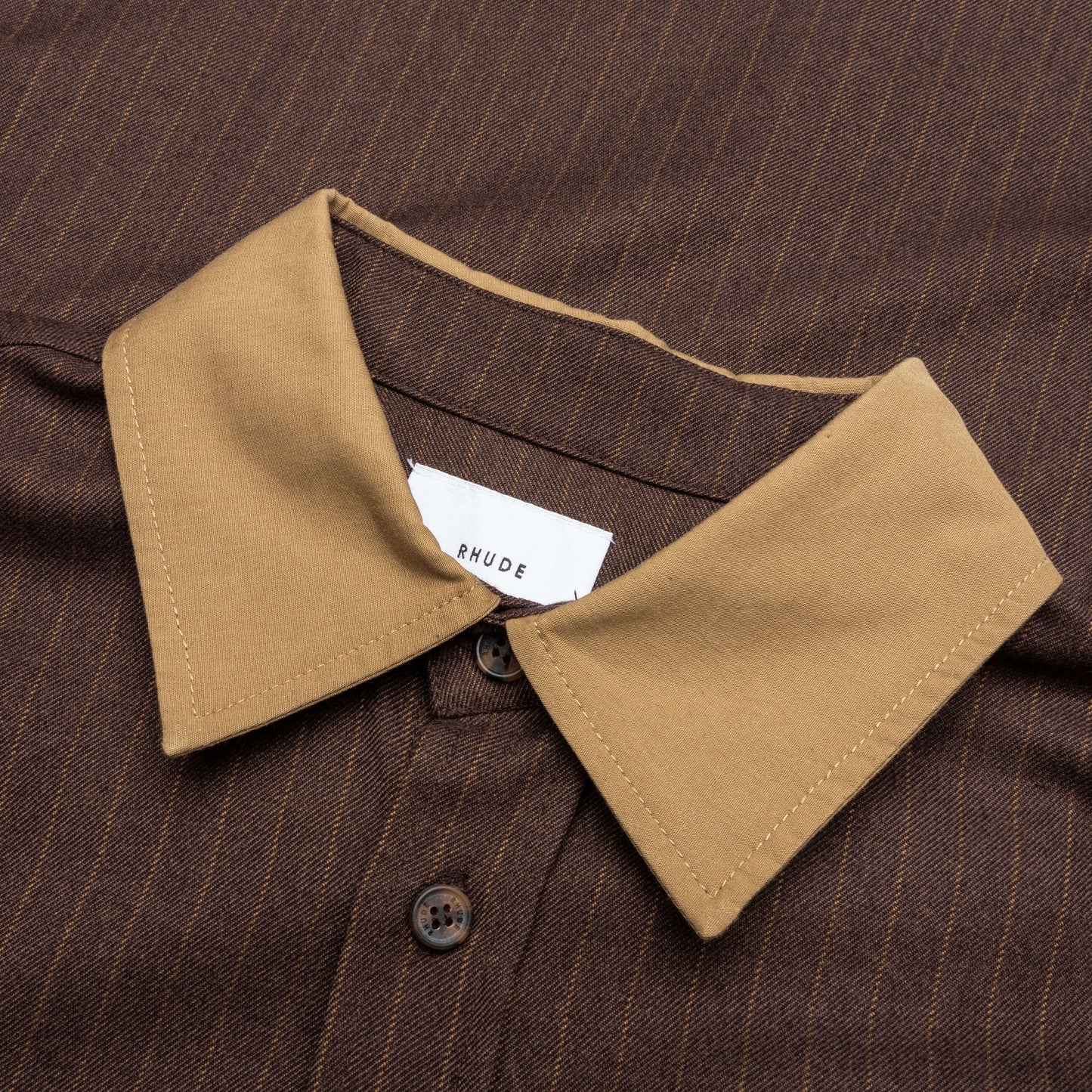 Twill Stripe Mechanic Shirt - Brown/Tan