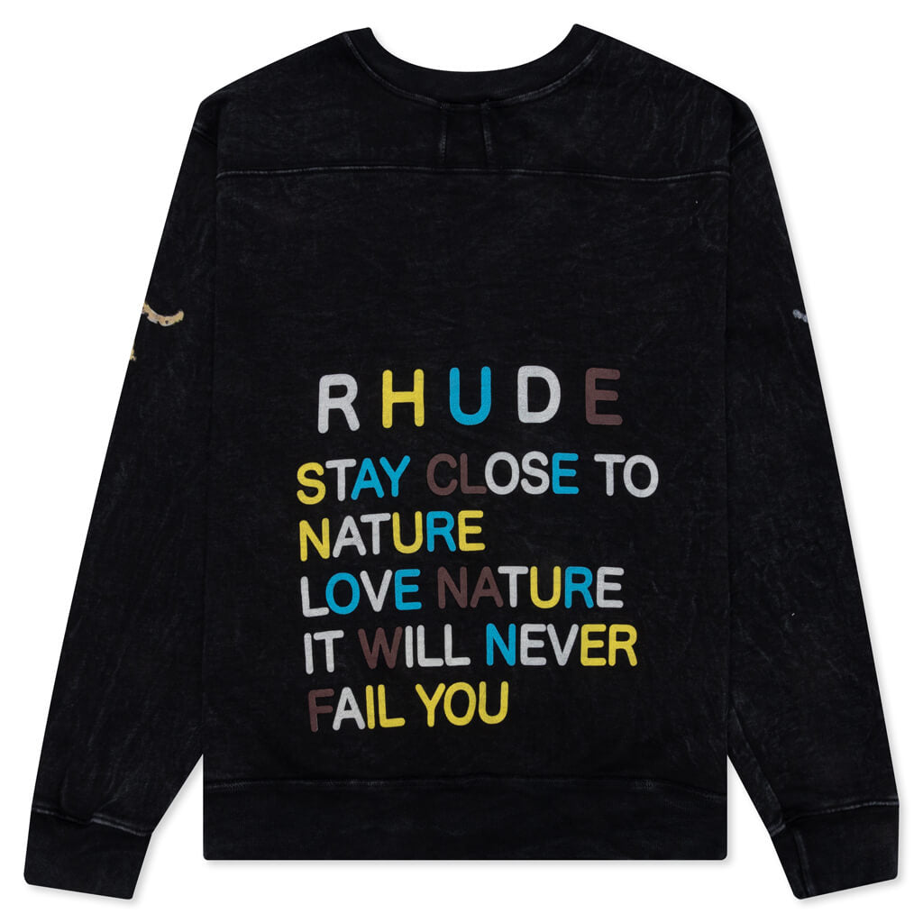 Wolf In Nature Graphic Crewneck - Black