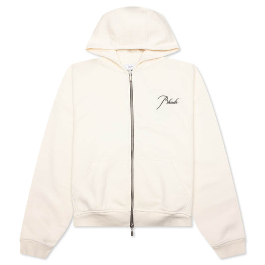 Zip Up Hoodie - Vintage White