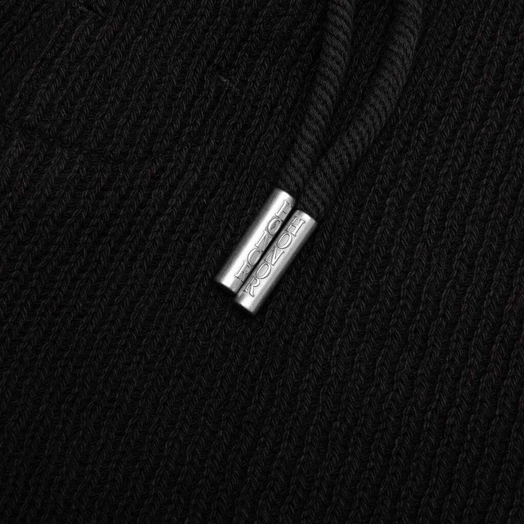 Rib Knit Drawcord 7" Shorts - Black