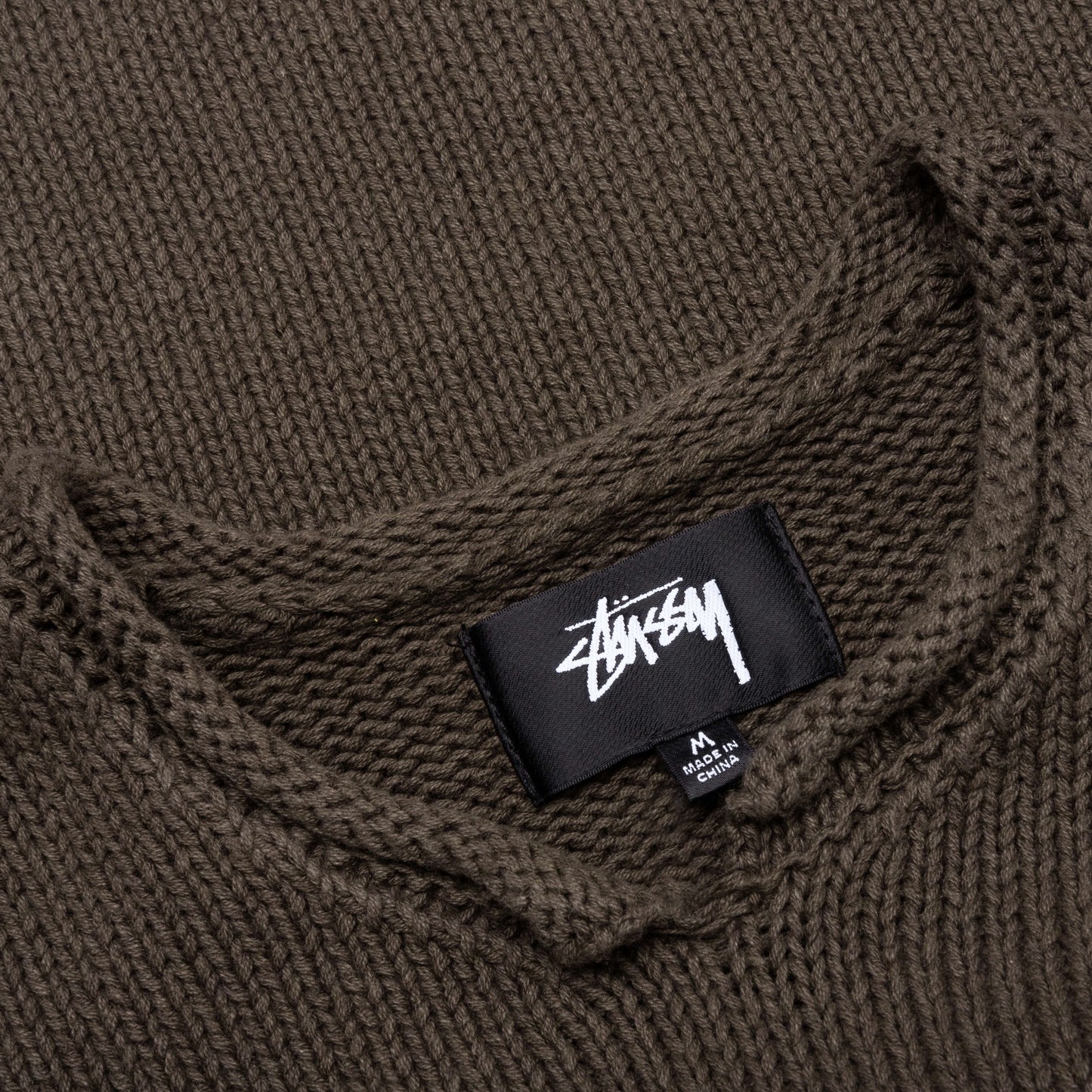 Roll V-Neck Logo Sweater - Brown