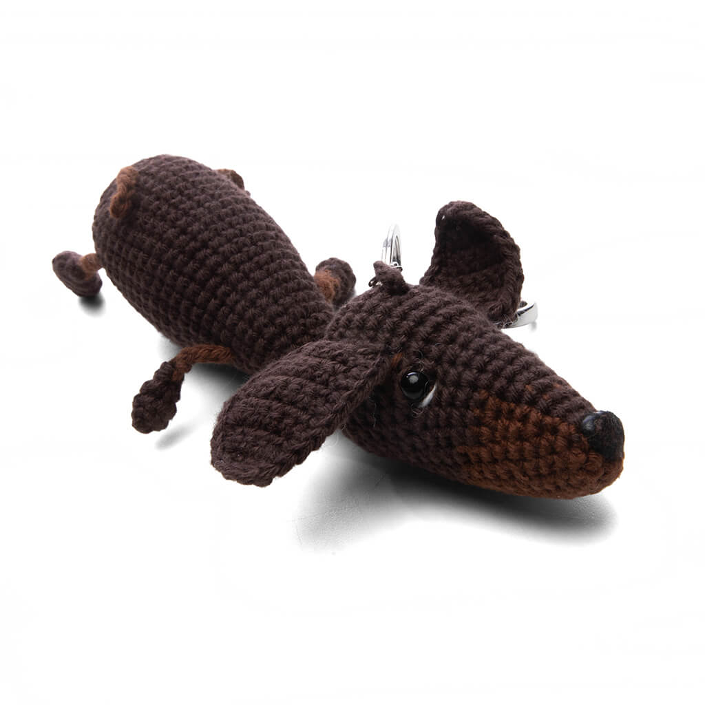 Roo Crochet Doxie Keychain - Brown