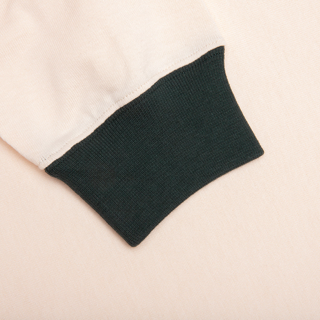 College Long Sleeve Polo - White/Green