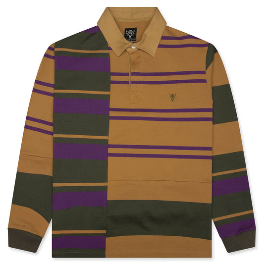Rugger L/S Polo Shirt - Crazy Pattern Square