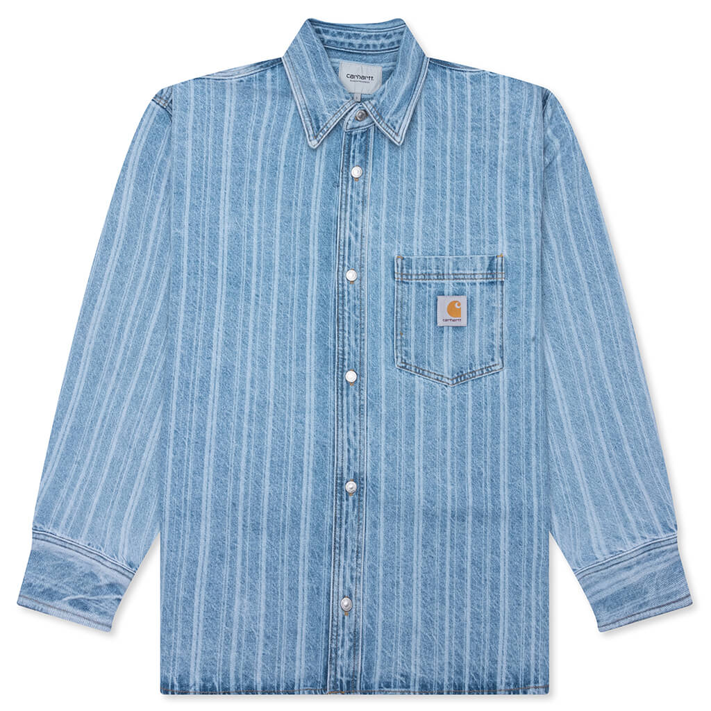 Rylan Denim Shirt Jacket - Rylan Stripe/Blue Stone Bleached