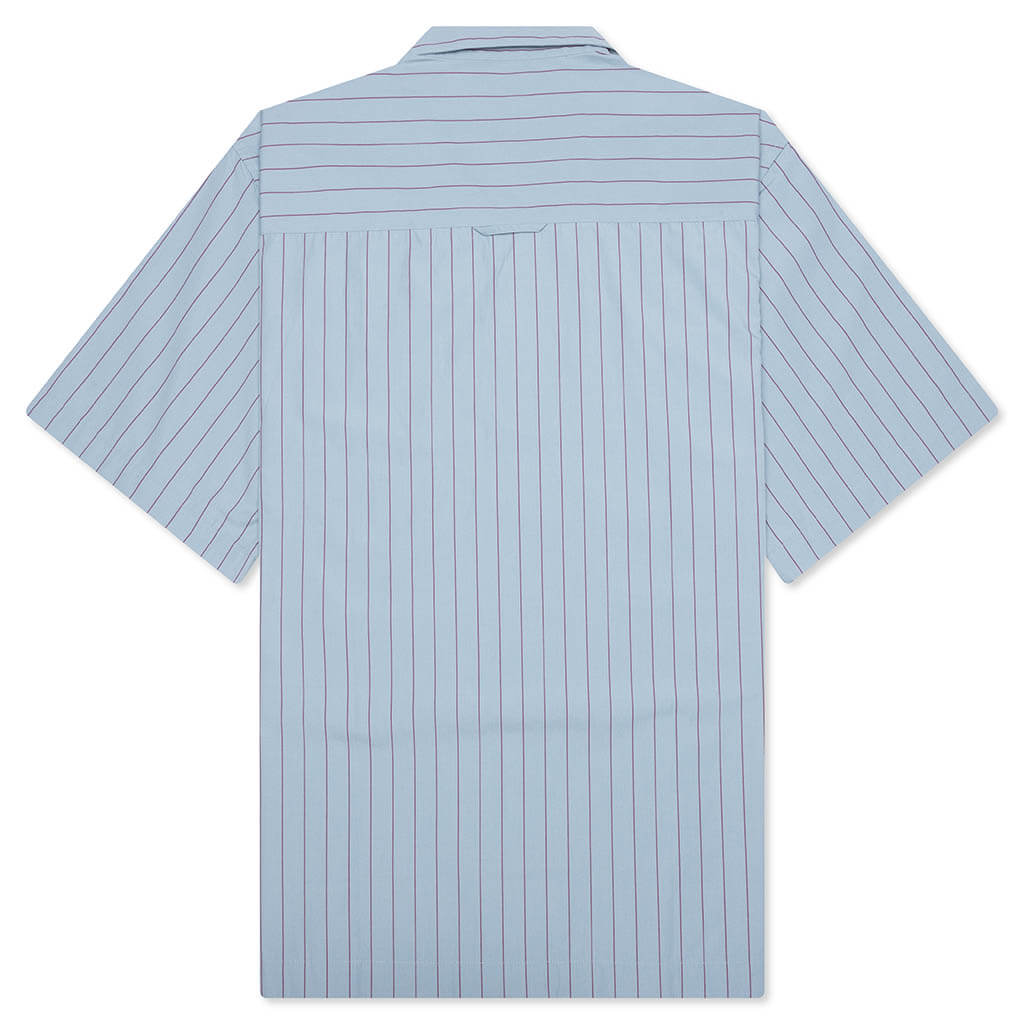 S/S Hendry Shirt - Seaton Stripe/Frosted Blue/Mulberry