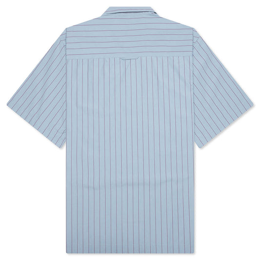 S/S Hendry Shirt - Seaton Stripe/Frosted Blue/Mulberry