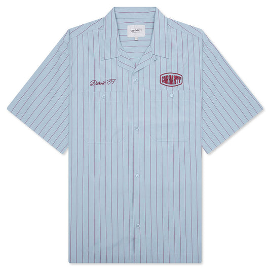 S/S Hendry Shirt - Seaton Stripe/Frosted Blue/Mulberry
