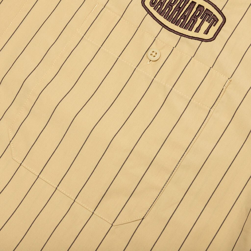 S/S Hendry Shirt - Seaton Stripe/Straw/Liberica