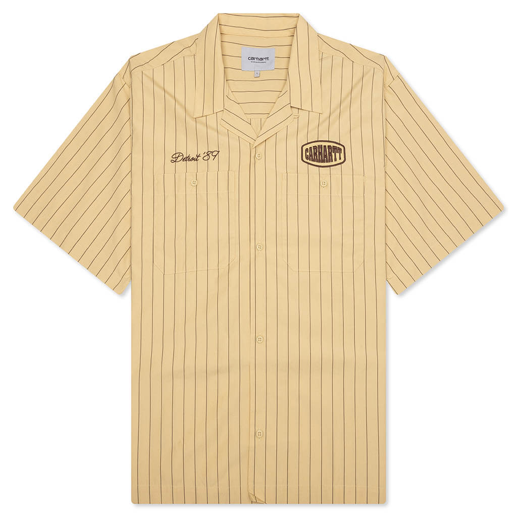 S/S Hendry Shirt - Seaton Stripe/Straw/Liberica