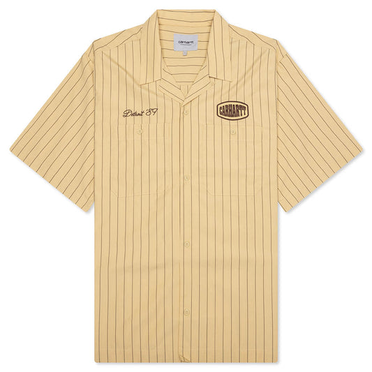 S/S Hendry Shirt - Seaton Stripe/Straw/Liberica