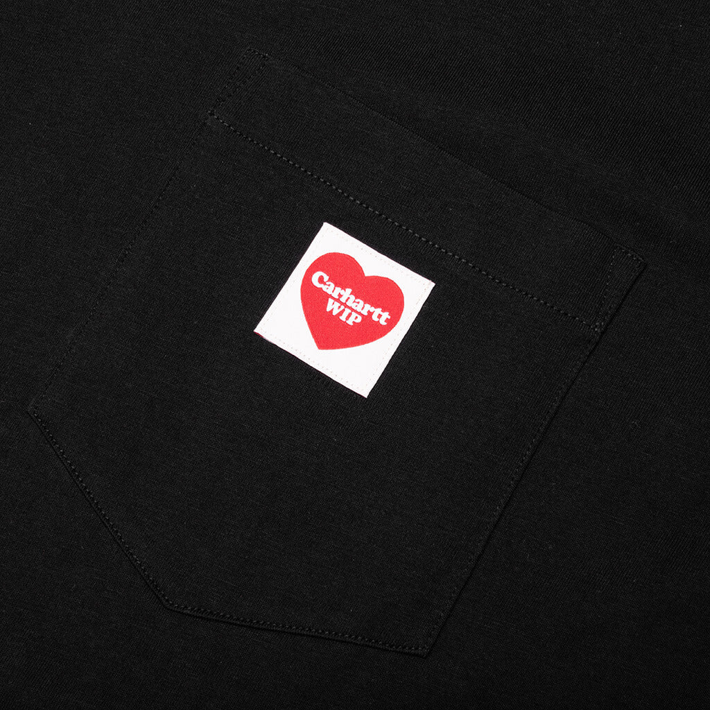 S/S Pocket Heart T-Shirt - Black/Red
