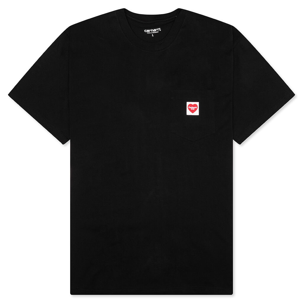 S/S Pocket Heart T-Shirt - Black/Red