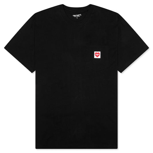 S/S Pocket Heart T-Shirt - Black/Red