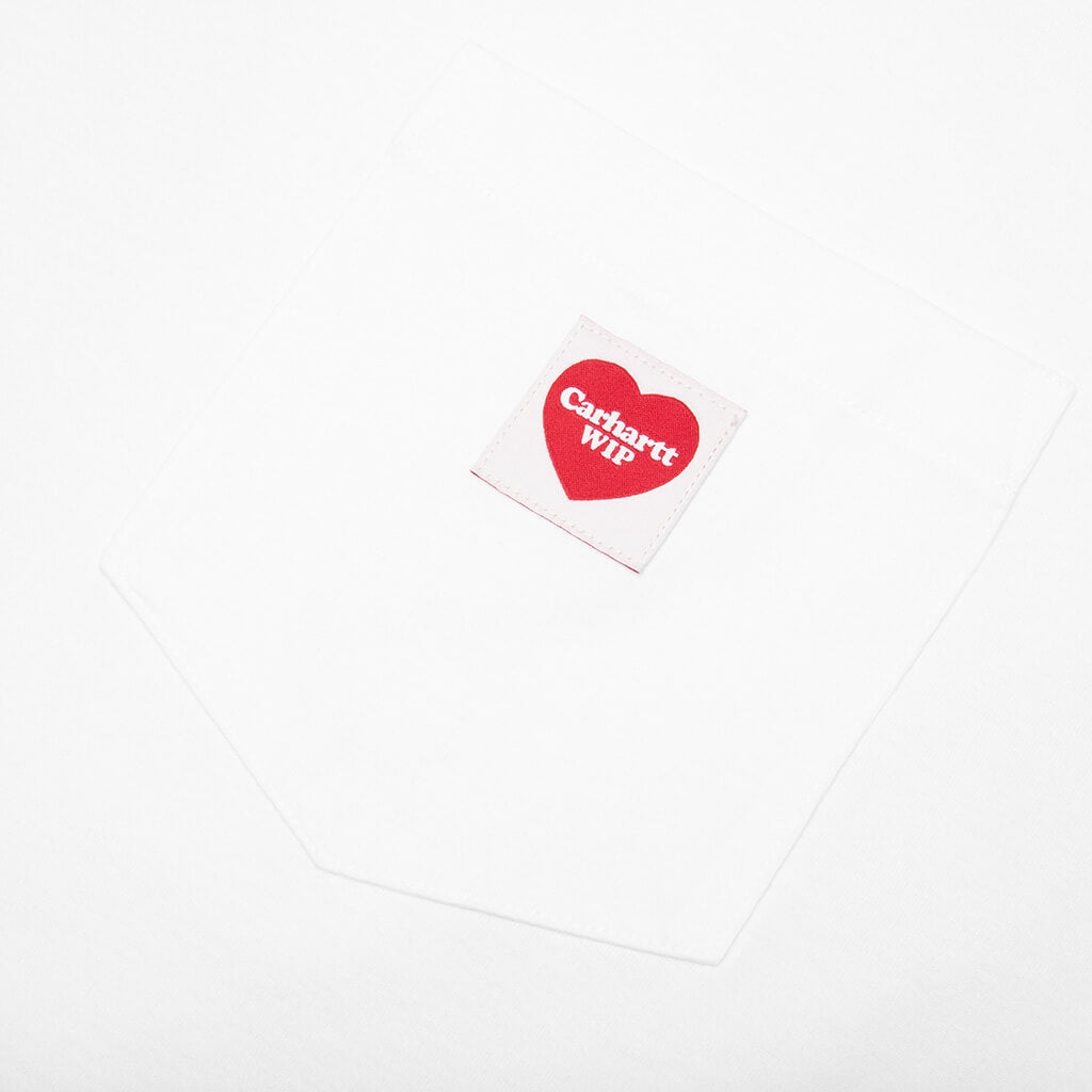 S/S Pocket Heart T-Shirt - White/Red