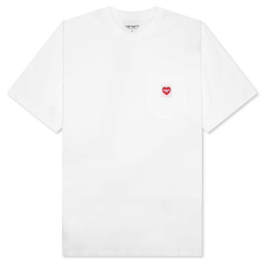 S/S Pocket Heart T-Shirt - White/Red