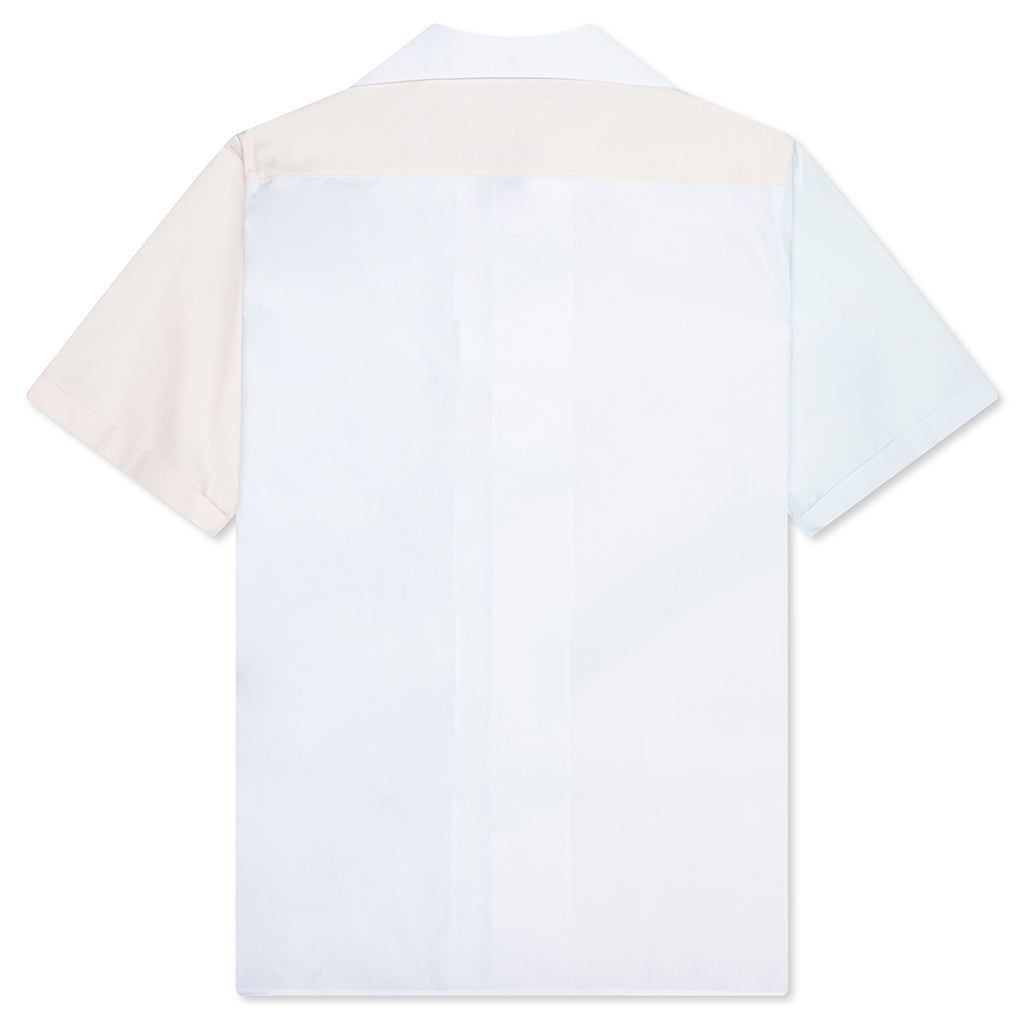 Short Sleeve Pocket Shirt - White/Cream/Light Blue
