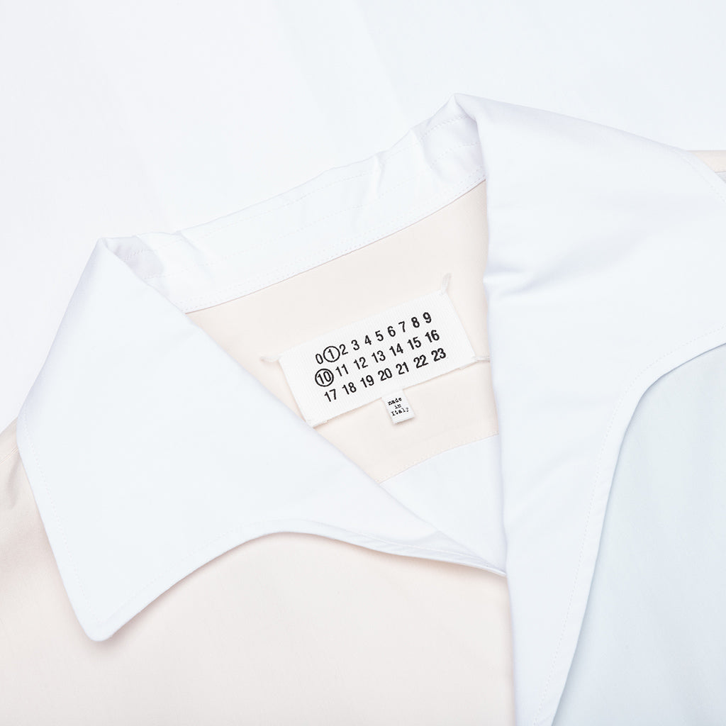 Short Sleeve Pocket Shirt - White/Cream/Light Blue