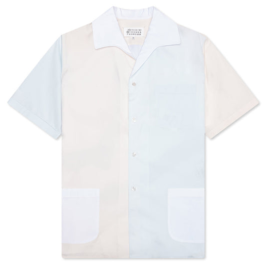 Short Sleeve Pocket Shirt - White/Cream/Light Blue