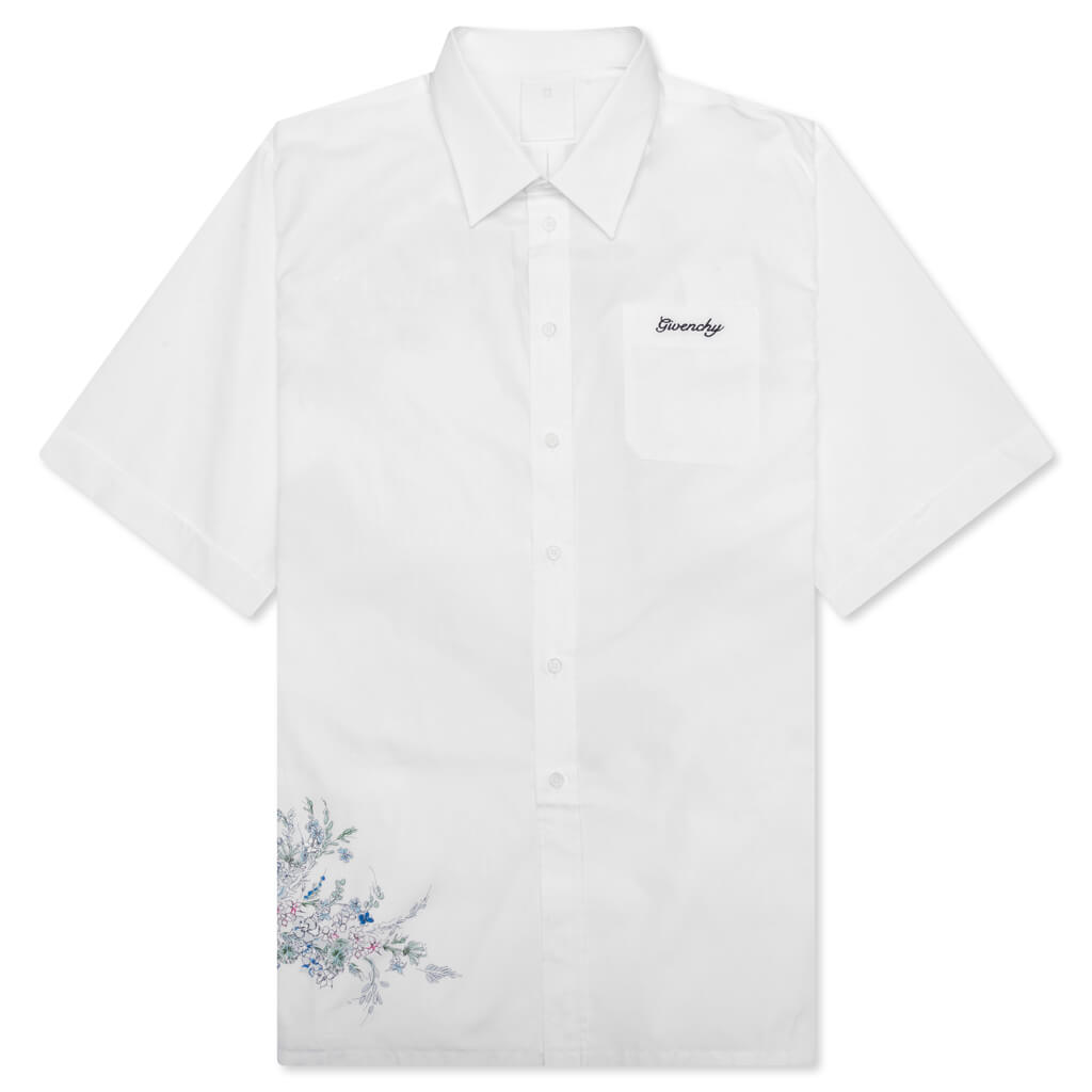 Flowers Poplin Shirt - White