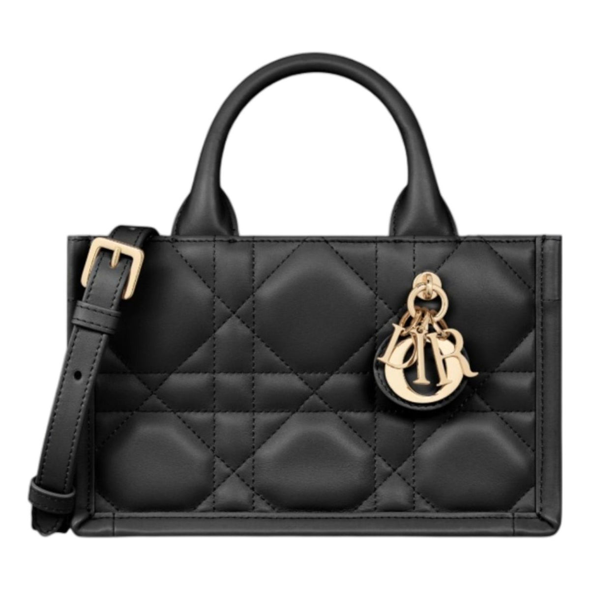 (WMNS)	DIOR Mini Book Tote with Strap 'Macrocannage Calfskin Black' S5573OWHP-M900