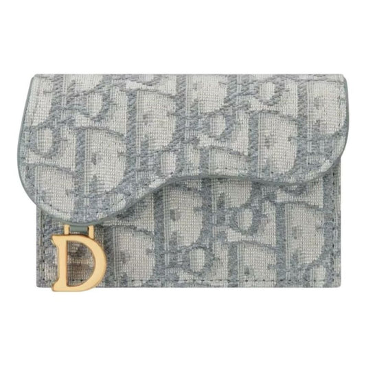 DIOR Saddle Flap Card Holder 'Grey Oblique Jacquard' S5611CTZQ-M932