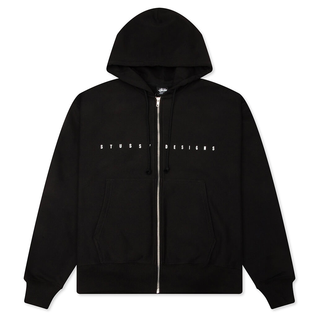S Box Zip Hoodie - Black