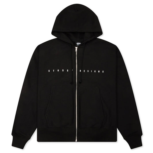 S Box Zip Hoodie - Black
