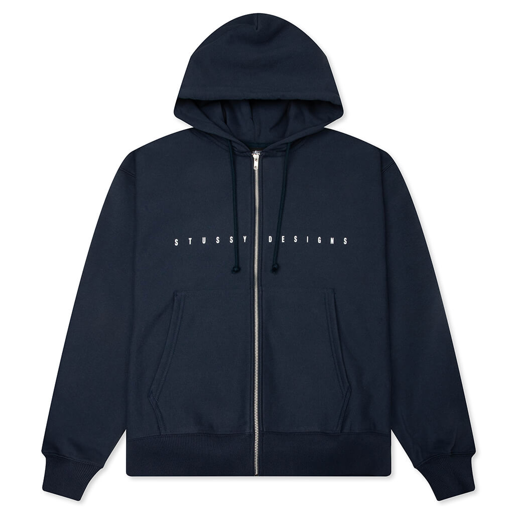S Box Zip Hoodie - Navy