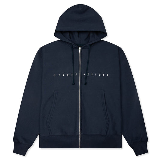 S Box Zip Hoodie - Navy