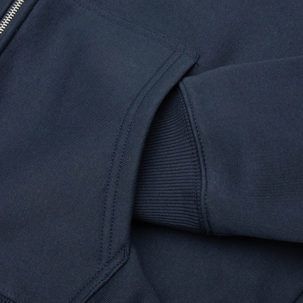 S Box Zip Hoodie - Navy