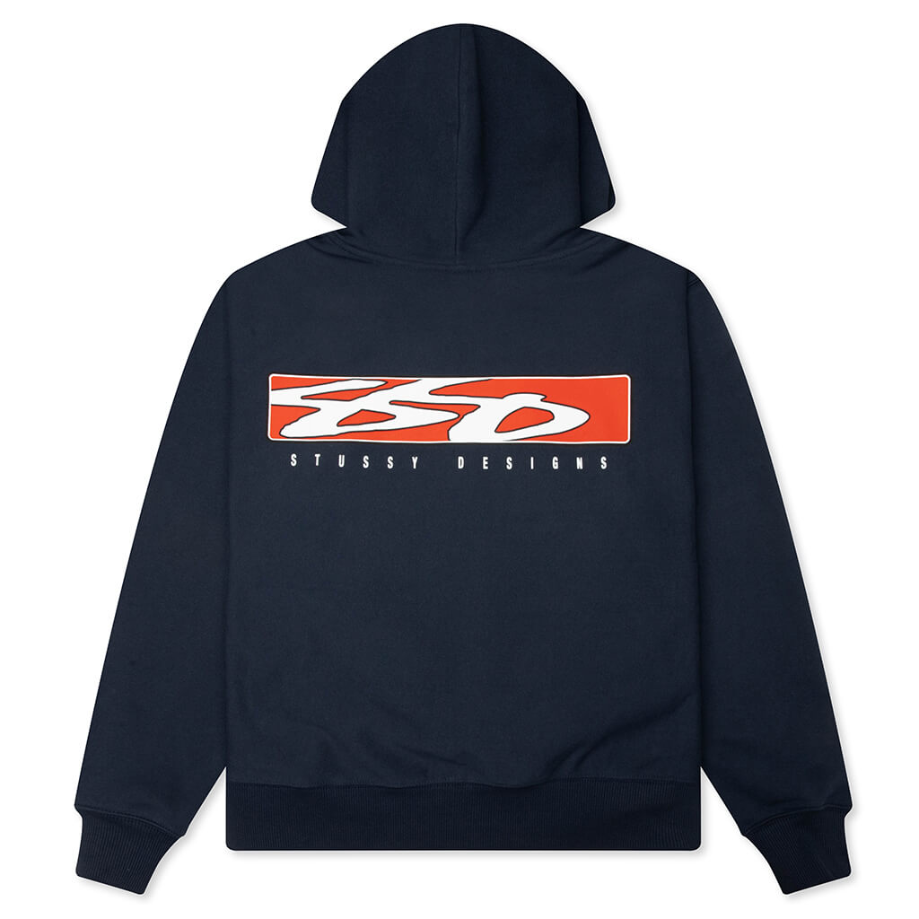 S Box Zip Hoodie - Navy